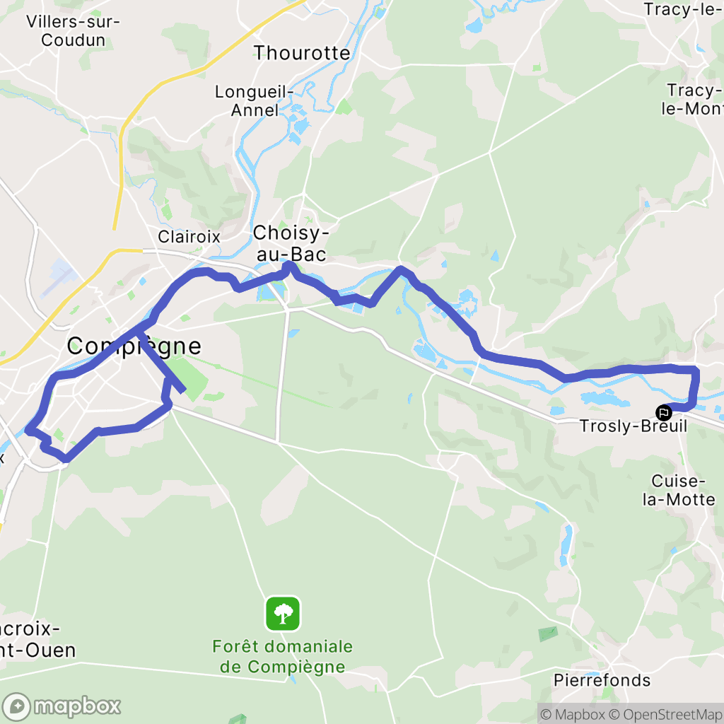 Trosly-Breuil : carte du parcours de randonnée - France