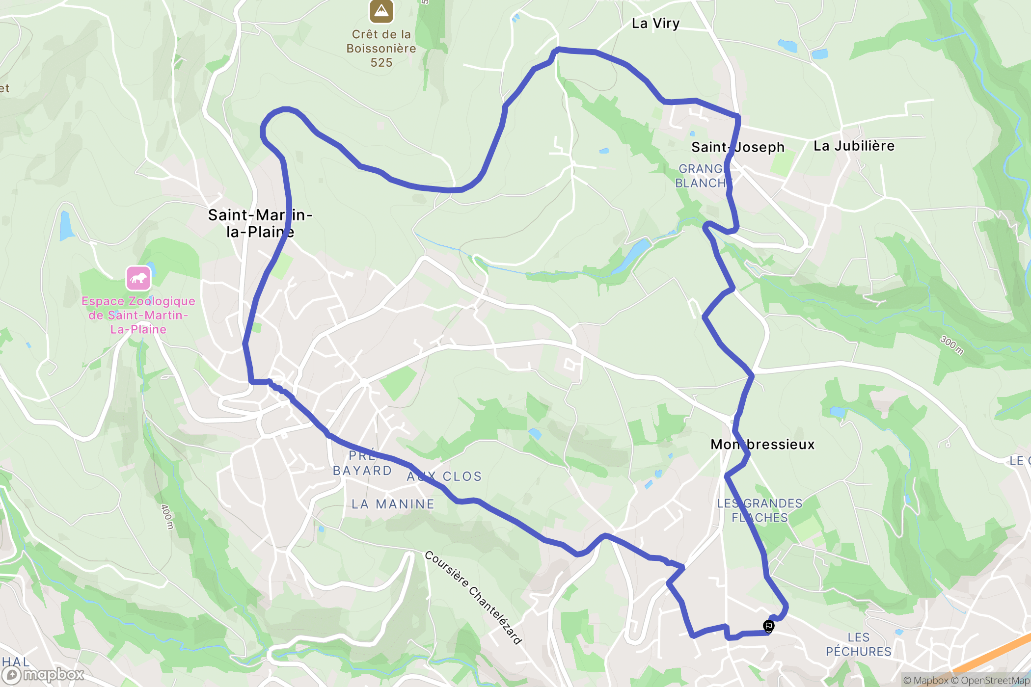 Rive-de-Gier : carte du parcours de randonnée - France