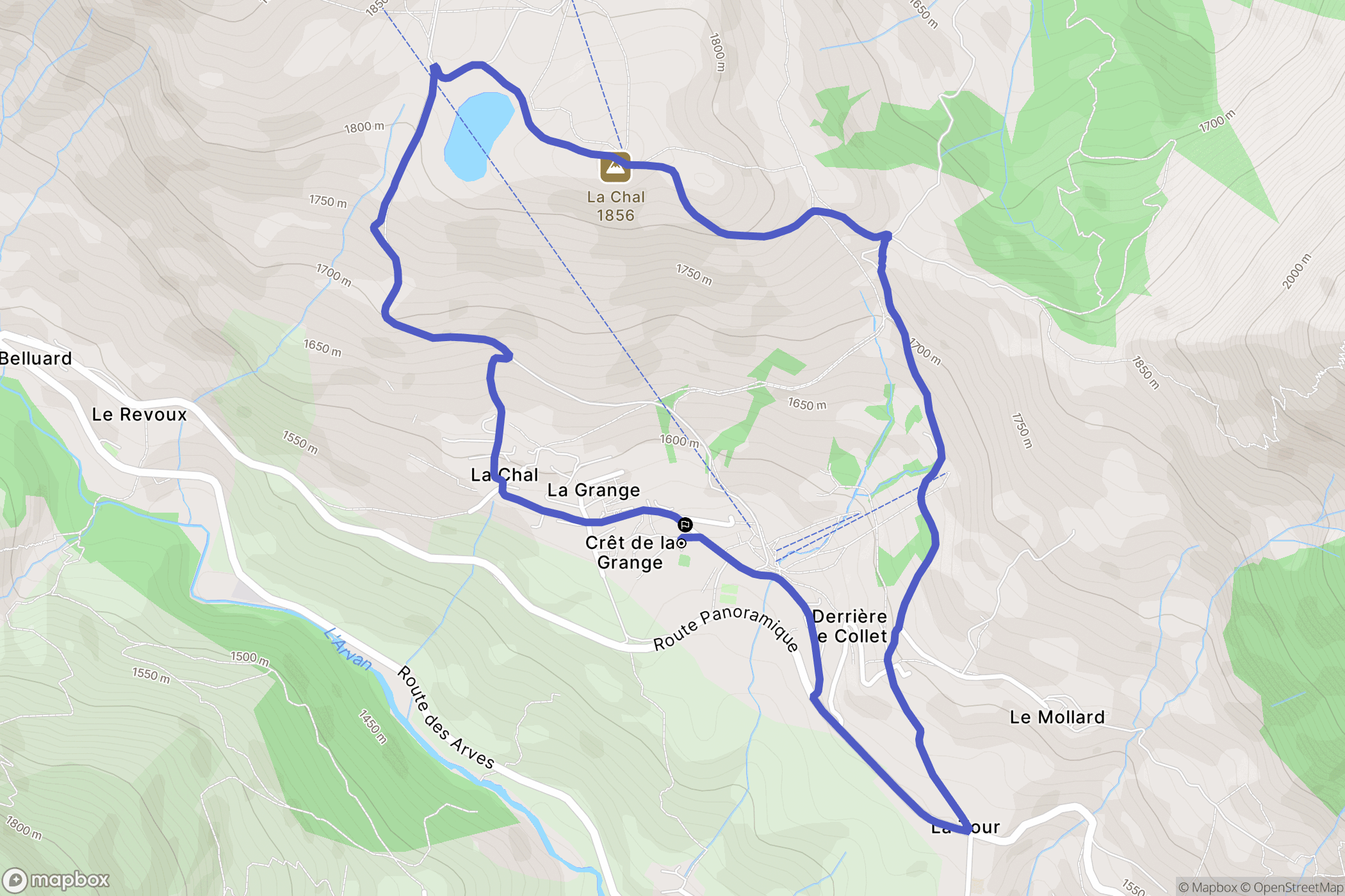 Saint-Jean-d'Arves : carte du parcours de randonnée - France