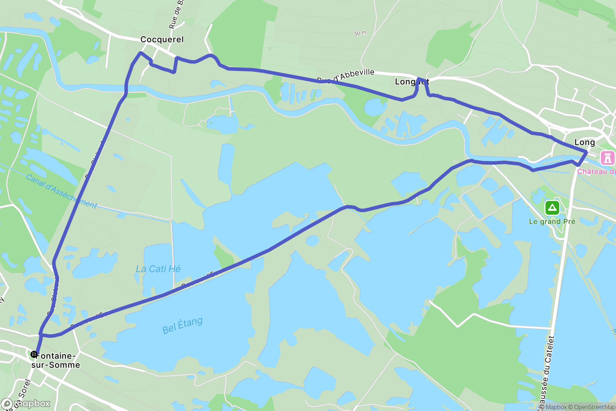 Fontaine-sur-Somme : carte du parcours de randonnée - France