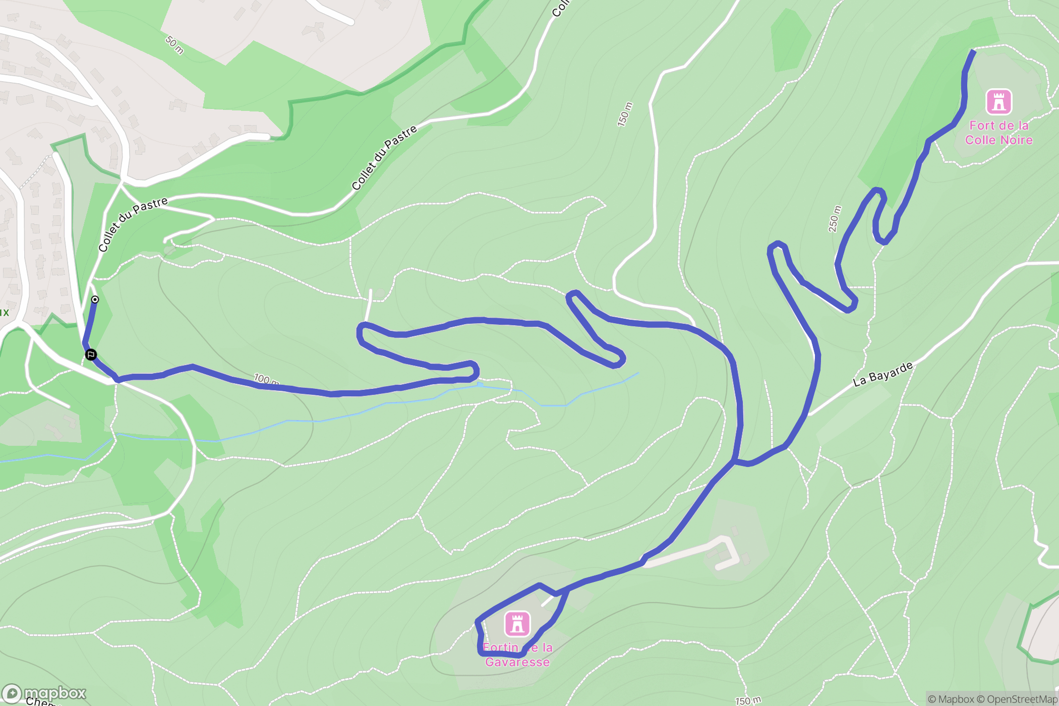Le Pradet : carte du parcours de randonnée - France