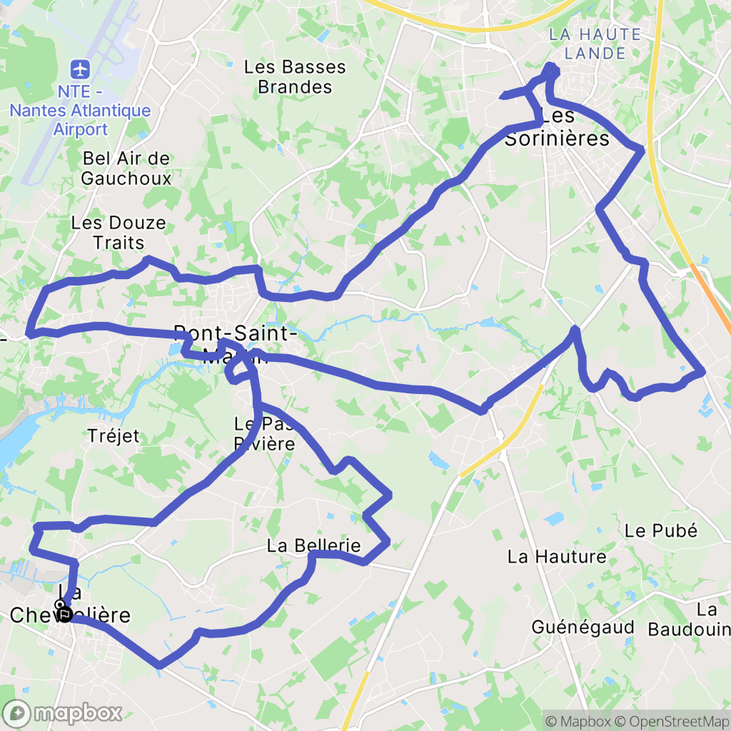 La Chevrolière : carte du parcours de randonnée - France
