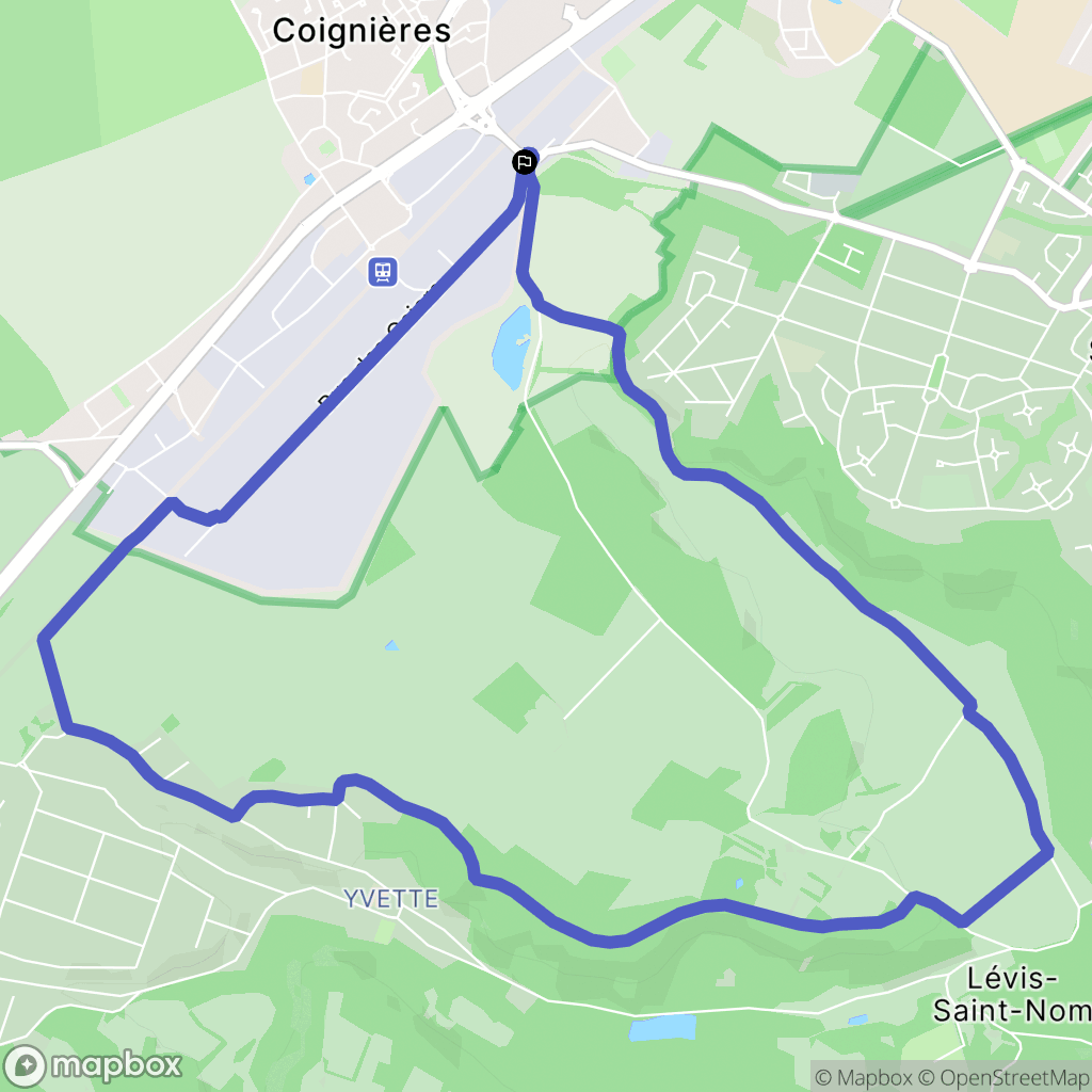 Coignières : carte du parcours de randonnée - France