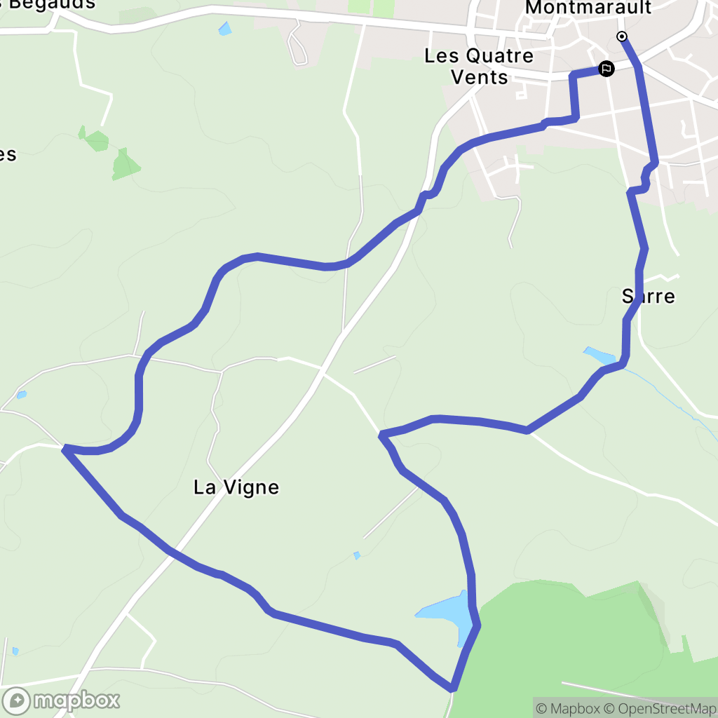 Montmarault : carte du parcours de randonnée - France