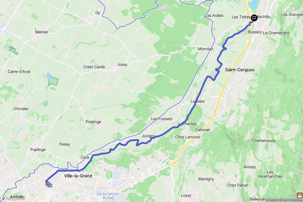 Annemasse : carte du parcours de randonnée - France