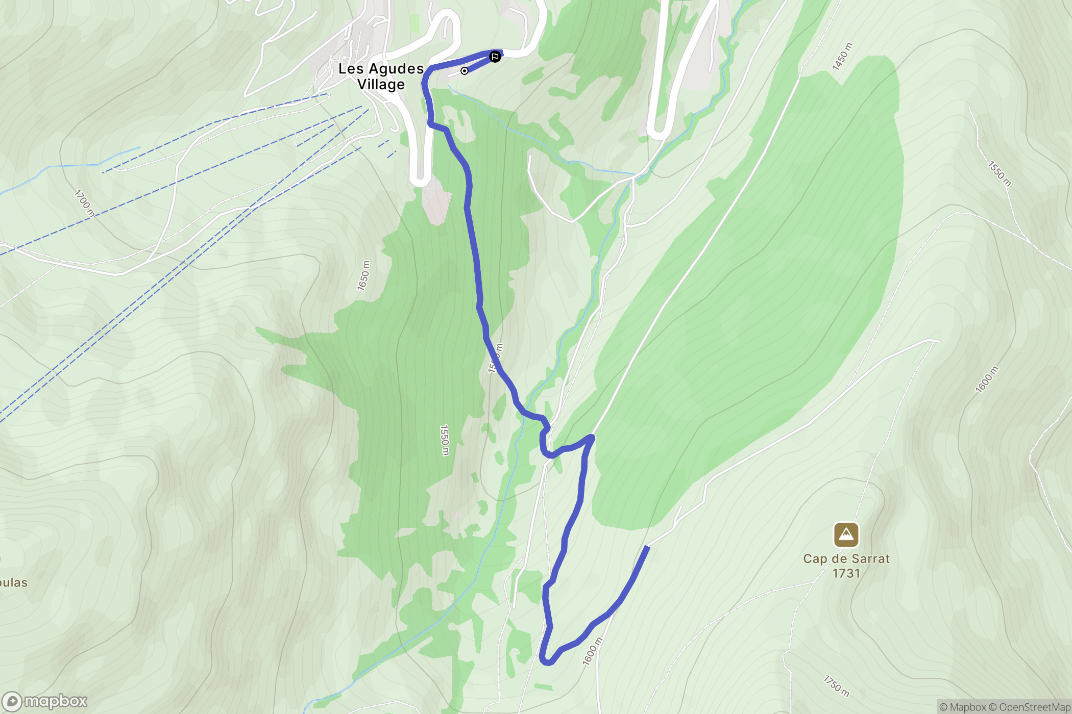 Gouaux-de-Larboust : carte du parcours de randonnée - France