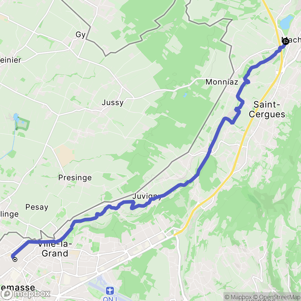 Annemasse : carte du parcours de randonnée - France