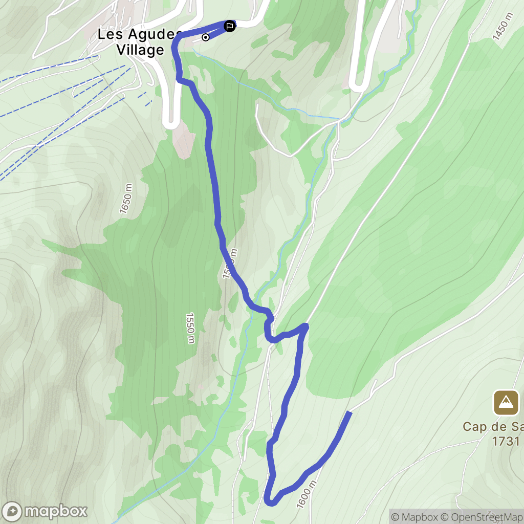Gouaux-de-Larboust : carte du parcours de randonnée - France