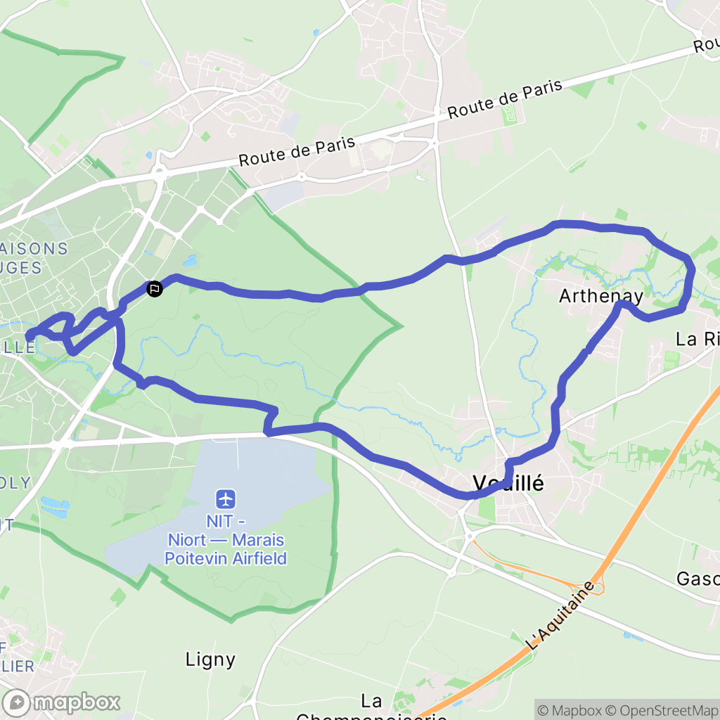 Niort : carte du parcours de randonnée - France