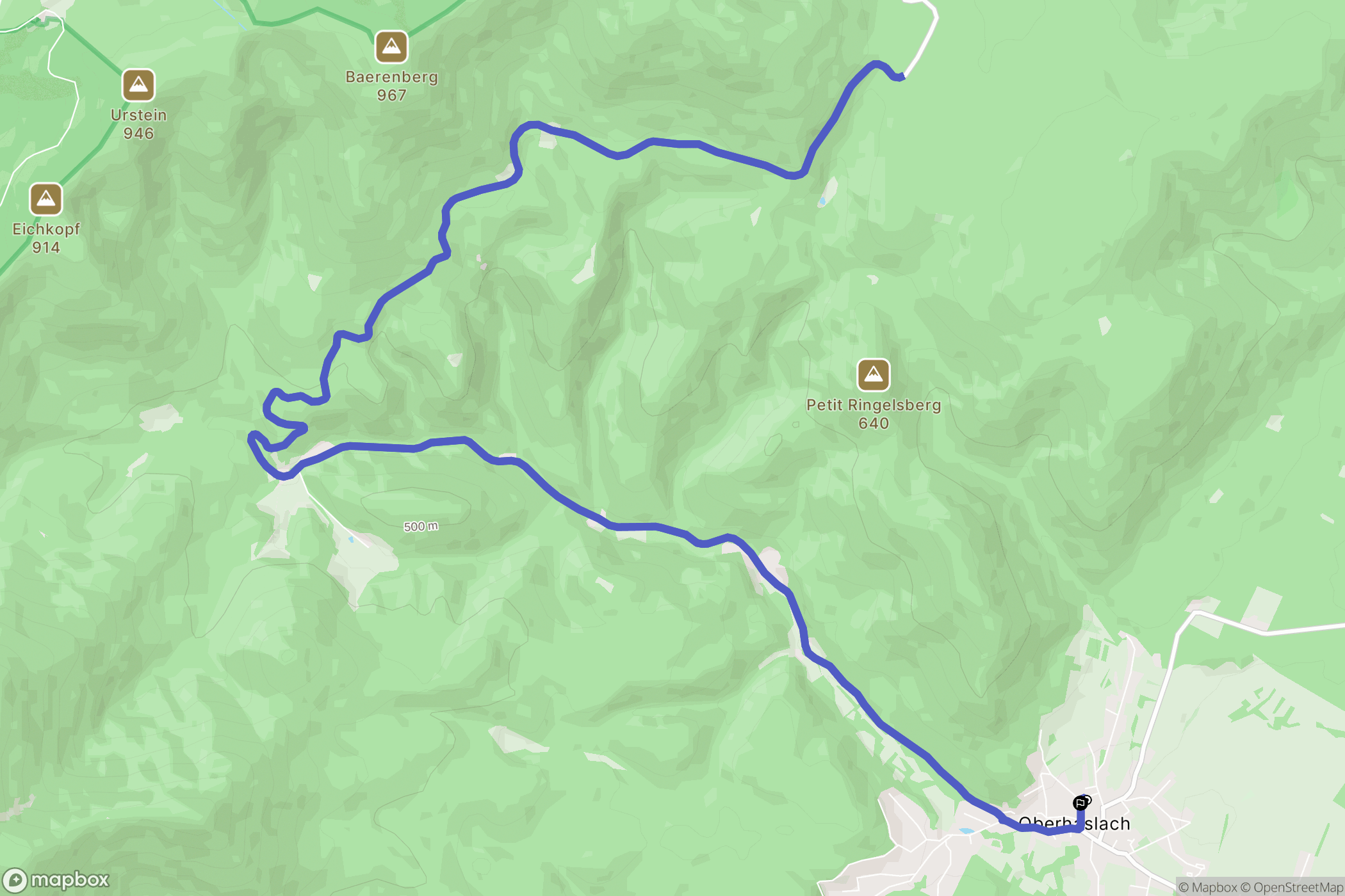 Oberhaslach : carte du parcours de randonnée - France