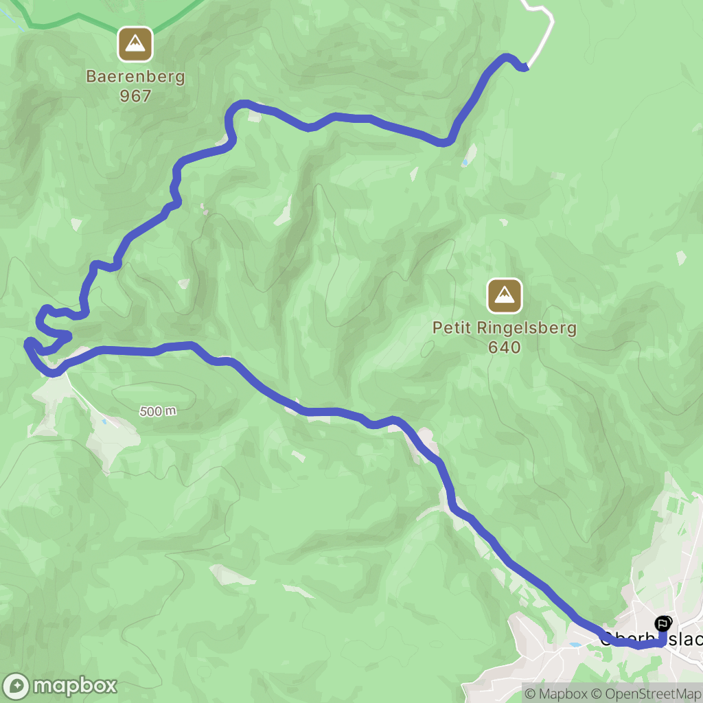 Oberhaslach : carte du parcours de randonnée - France