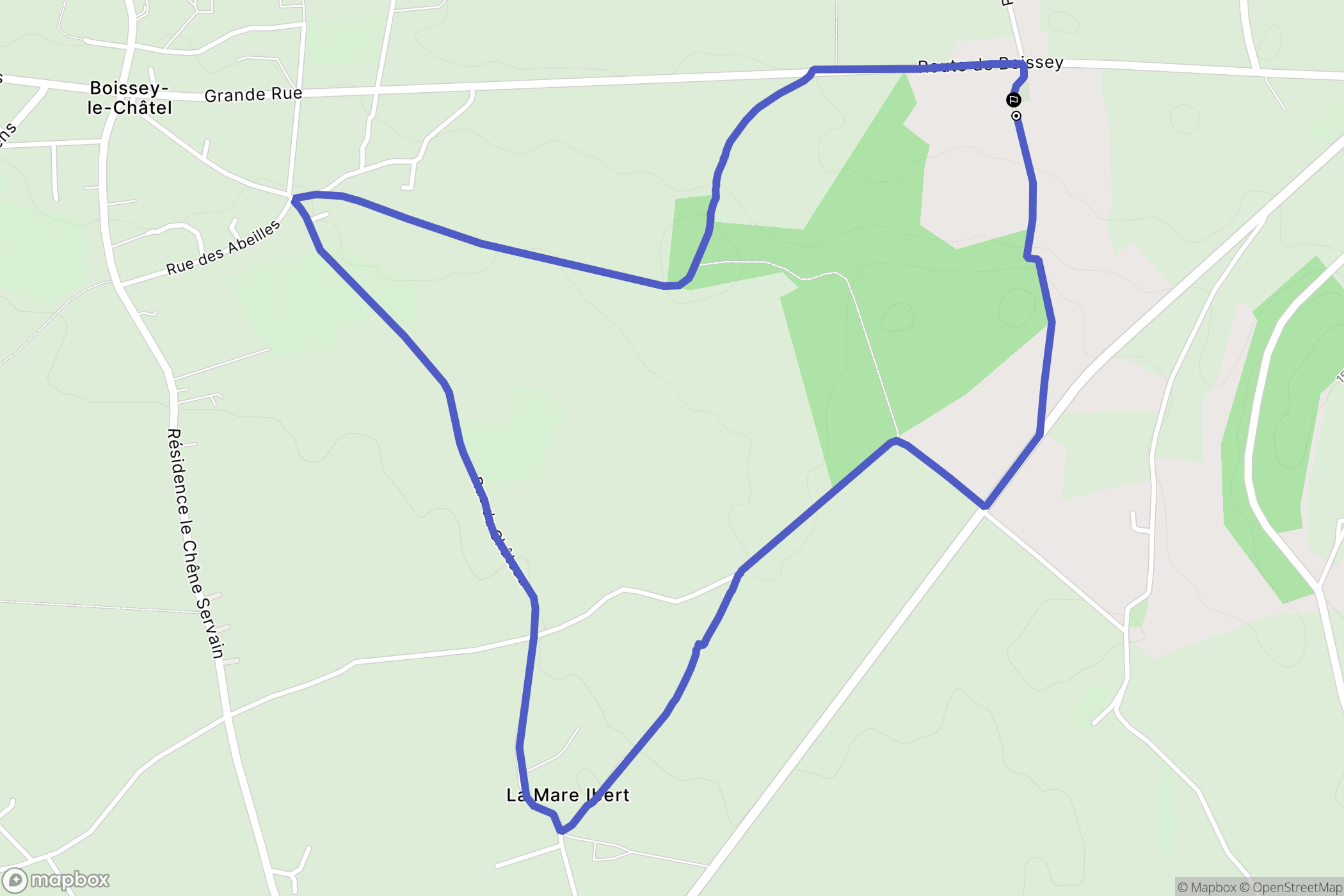 Thénouville : carte du parcours de randonnée - France