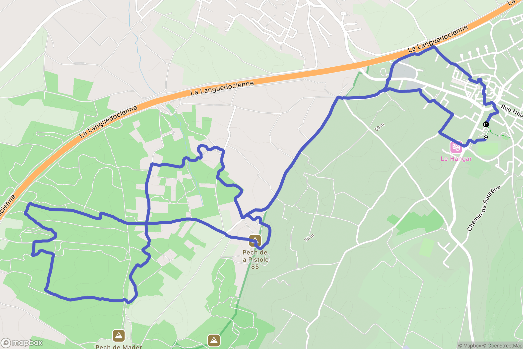 Fleury : carte du parcours de randonnée - France