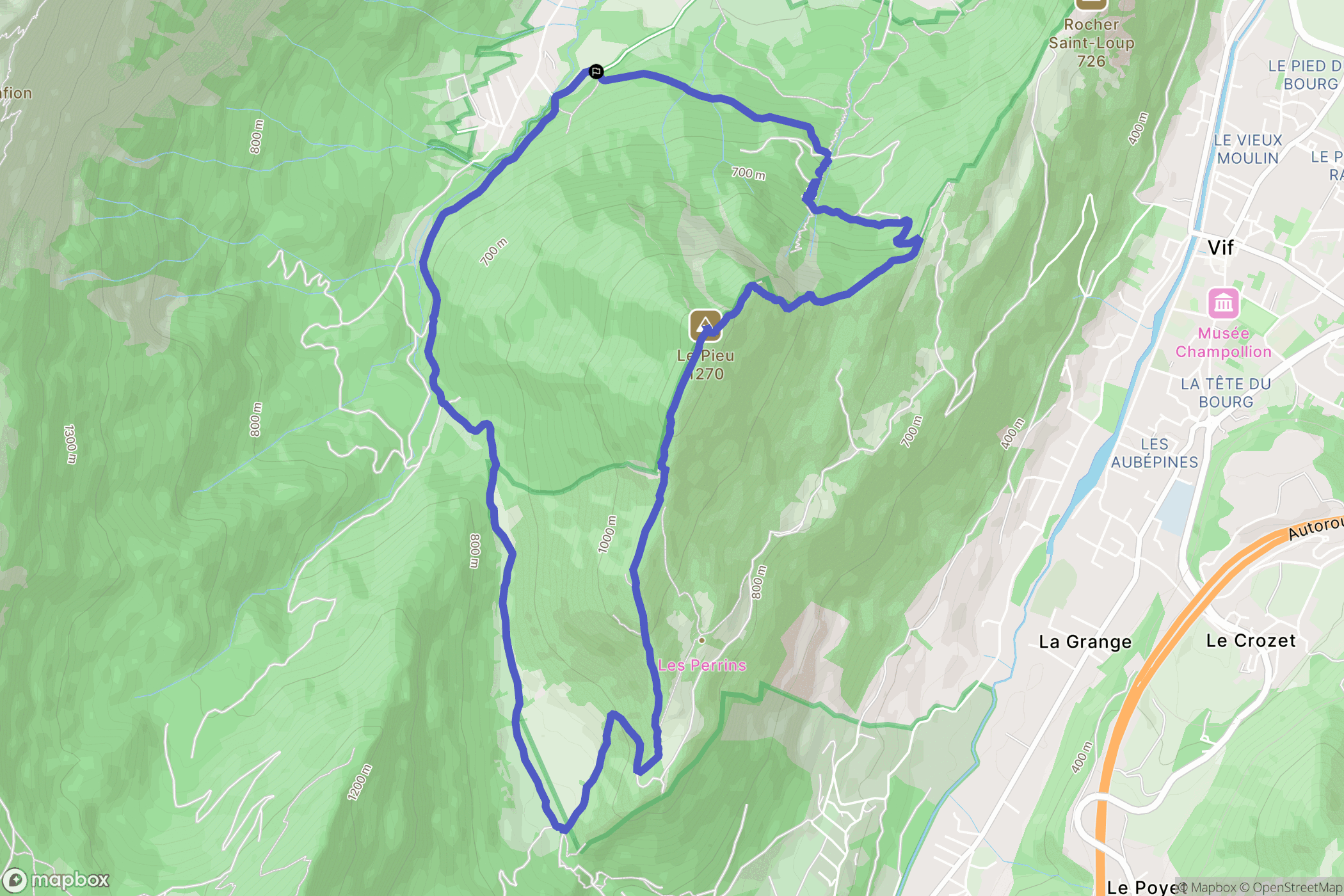 Saint-Paul-de-Varces : carte du parcours de randonnée - France