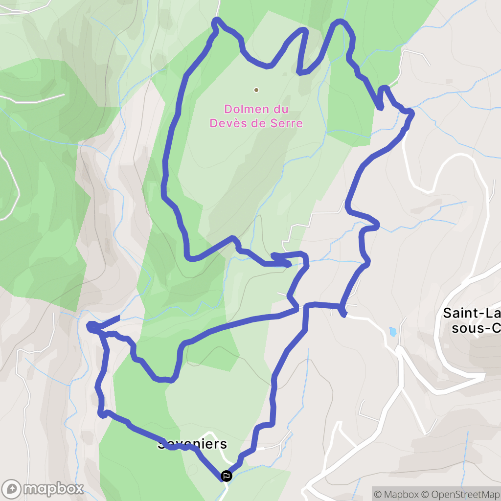 Lussas : carte du parcours de randonnée - France