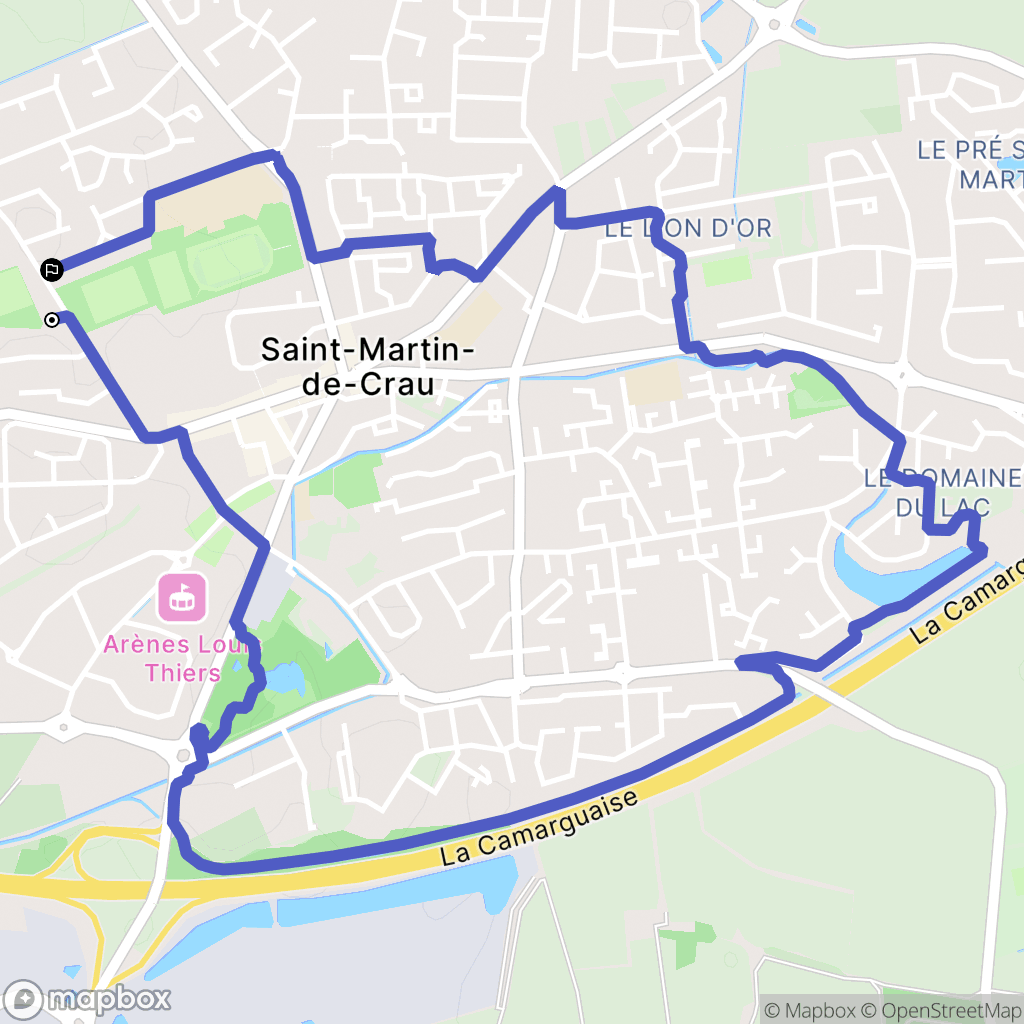 Saint-Martin-de-Crau : carte du parcours de randonnée - France