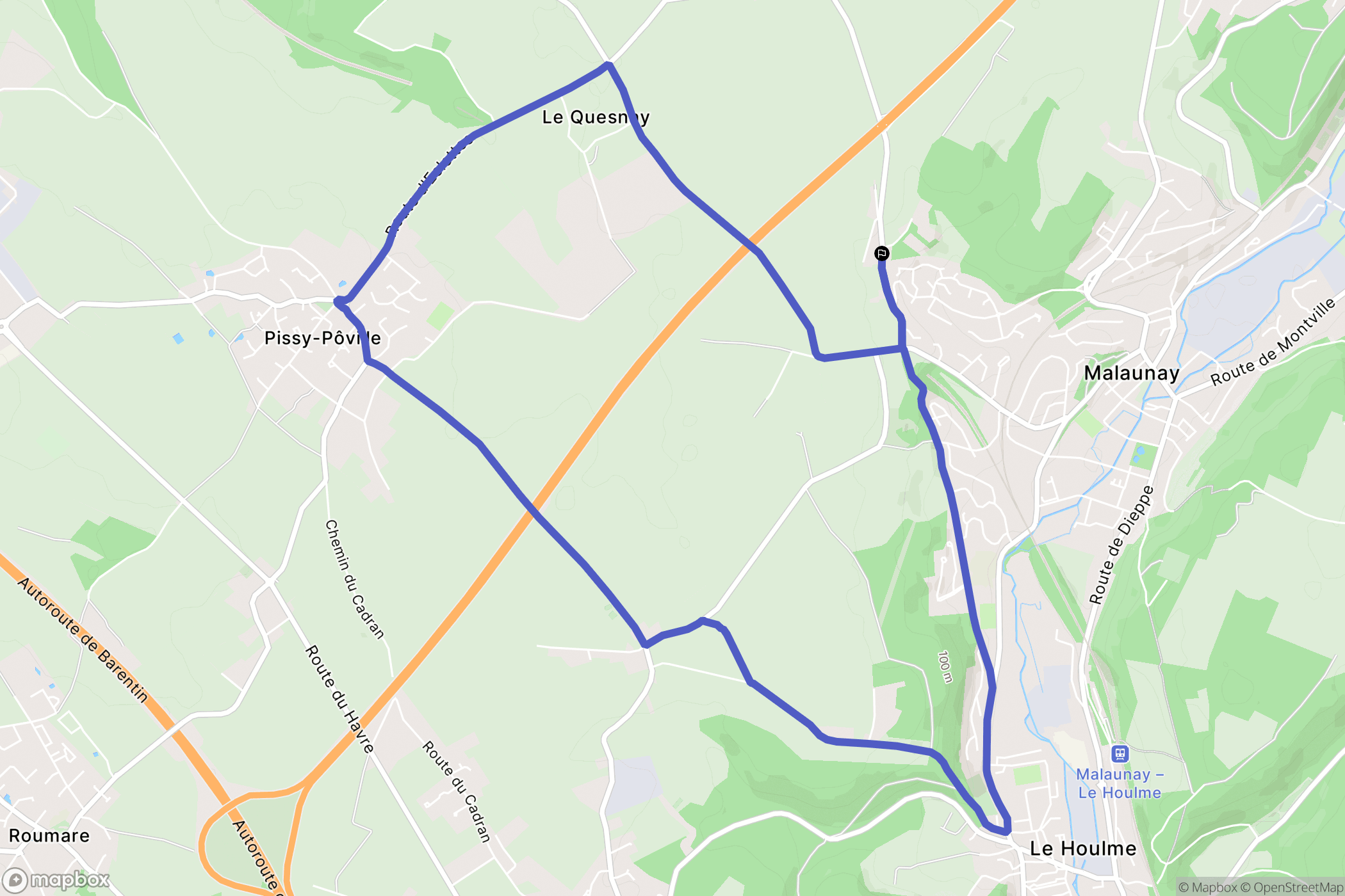 Pissy-Pôville : carte du parcours de randonnée - France