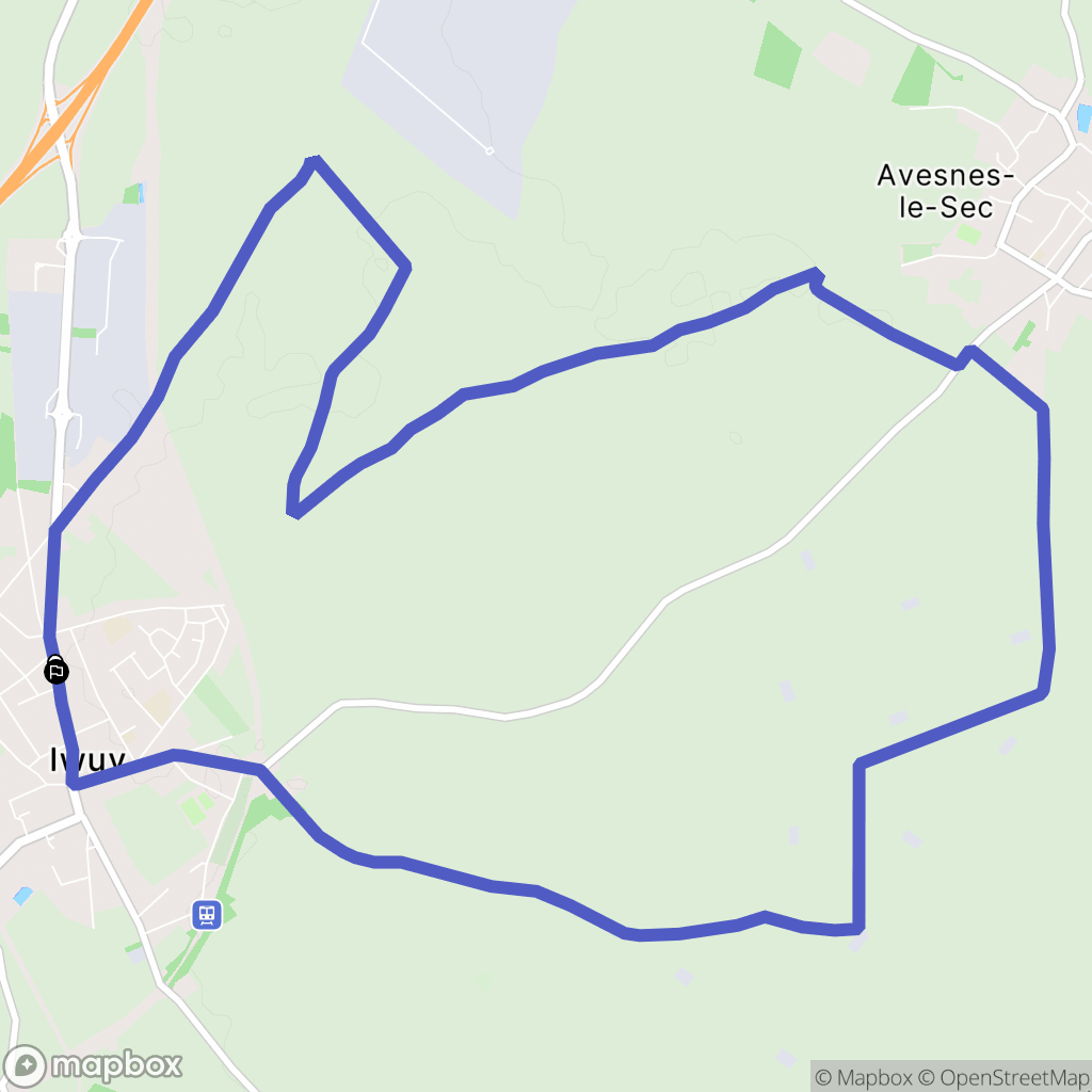 Iwuy : carte du parcours de randonnée - France