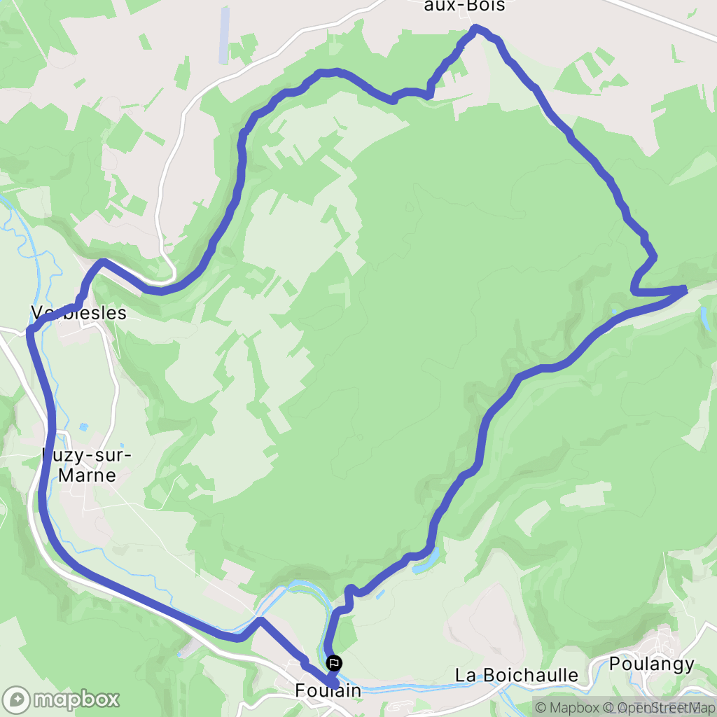 Foulain : carte du parcours de randonnée - France