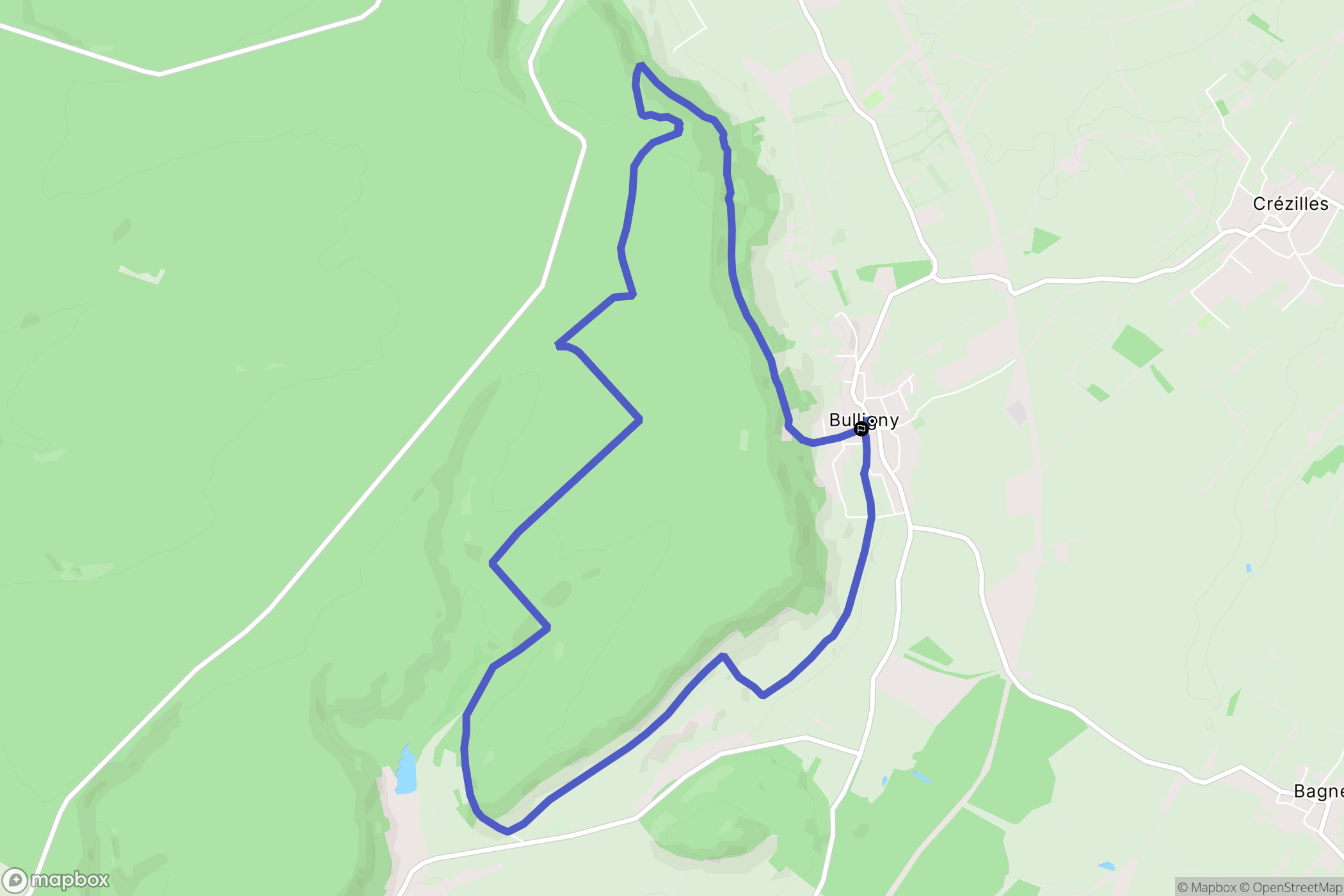 Bulligny : carte du parcours de randonnée - France