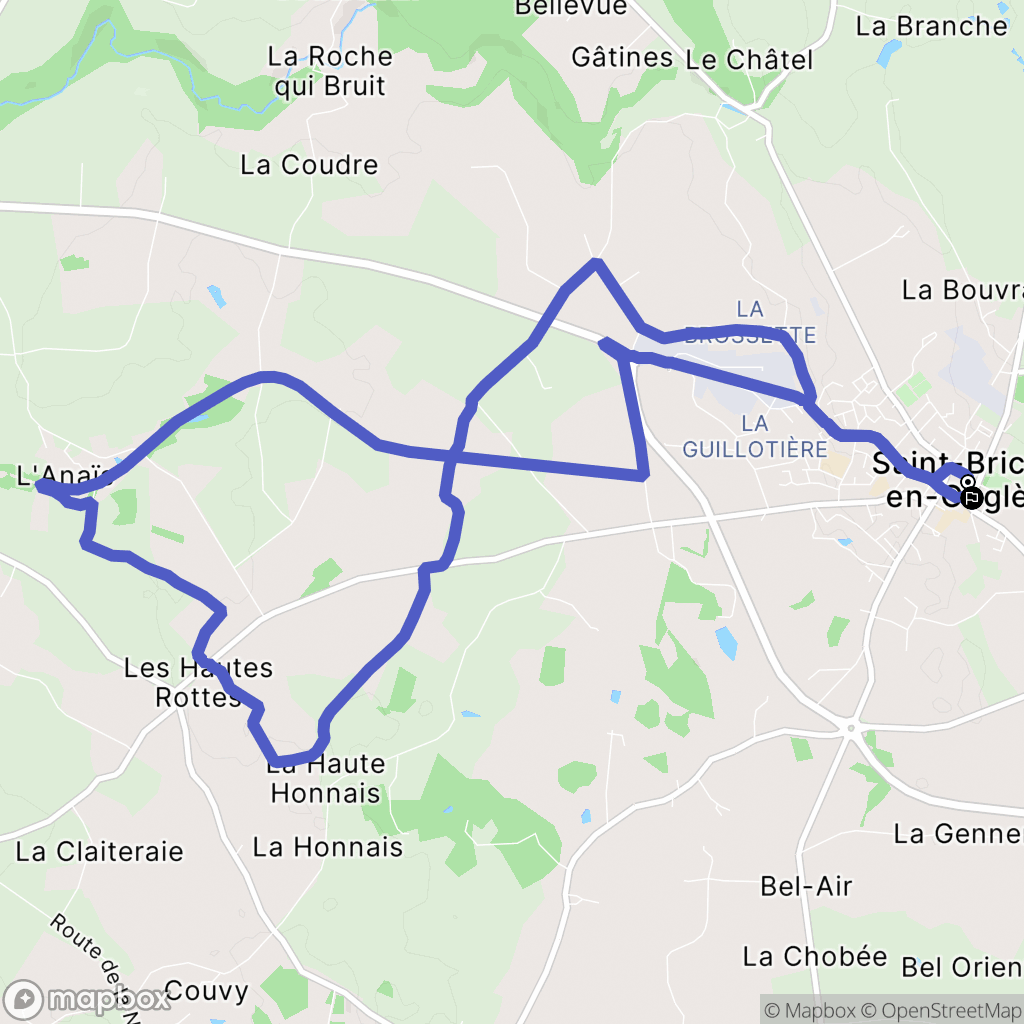 Maen Roch : carte du parcours de randonnée - France