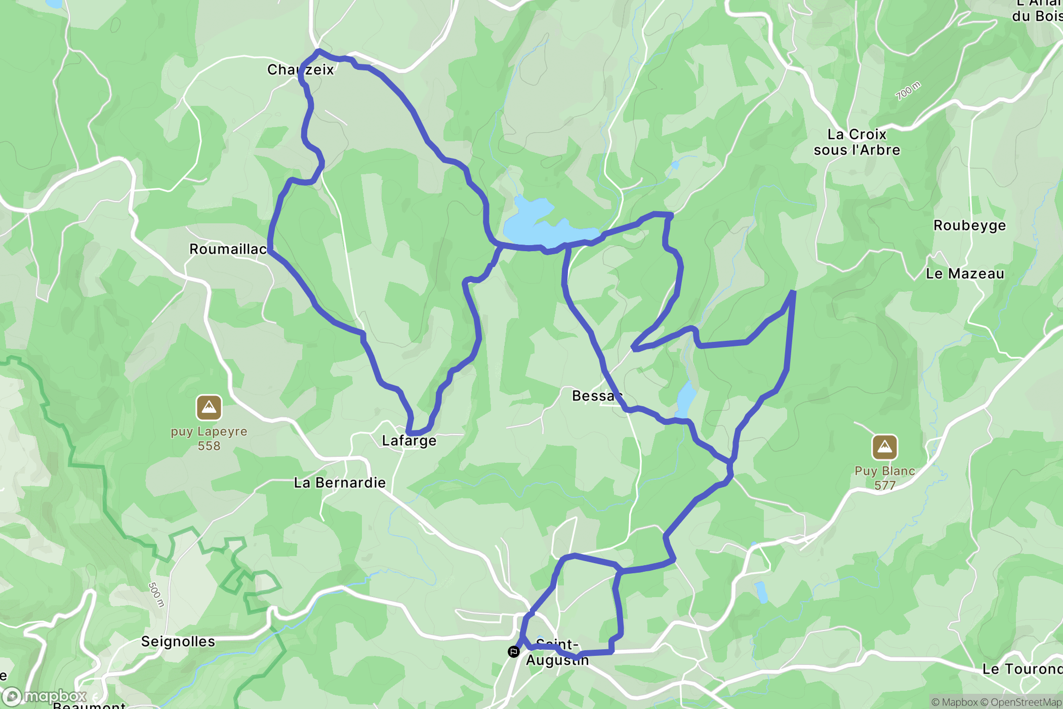 Saint-Augustin : carte du parcours de randonnée - France