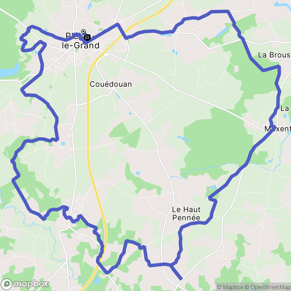 Plélan-le-Grand : carte du parcours de randonnée - France