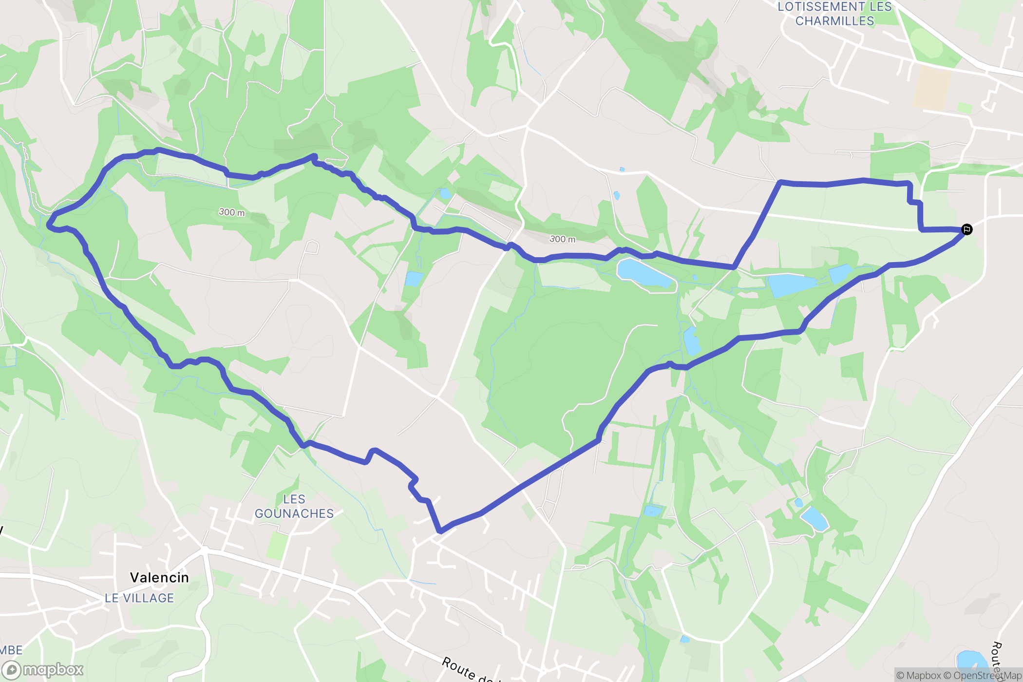 Heyrieux : carte du parcours de randonnée - France
