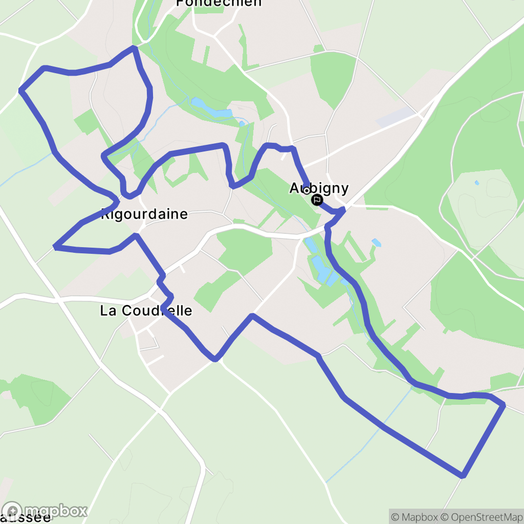 Aubigny : carte du parcours de randonnée - France