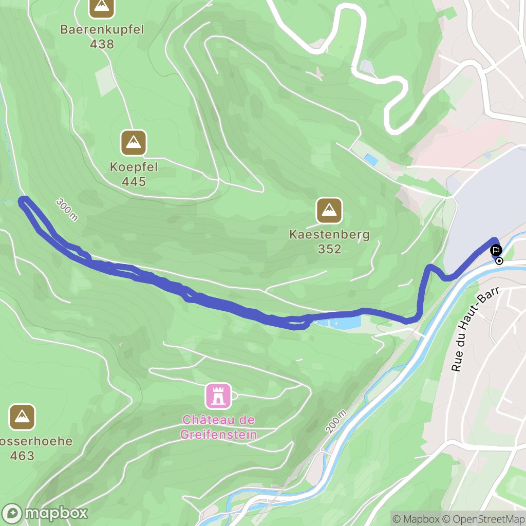 Saverne : carte du parcours de randonnée - France
