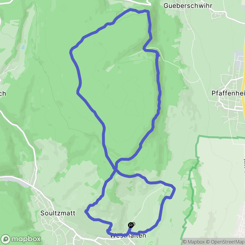 Westhalten : carte du parcours de randonnée - France