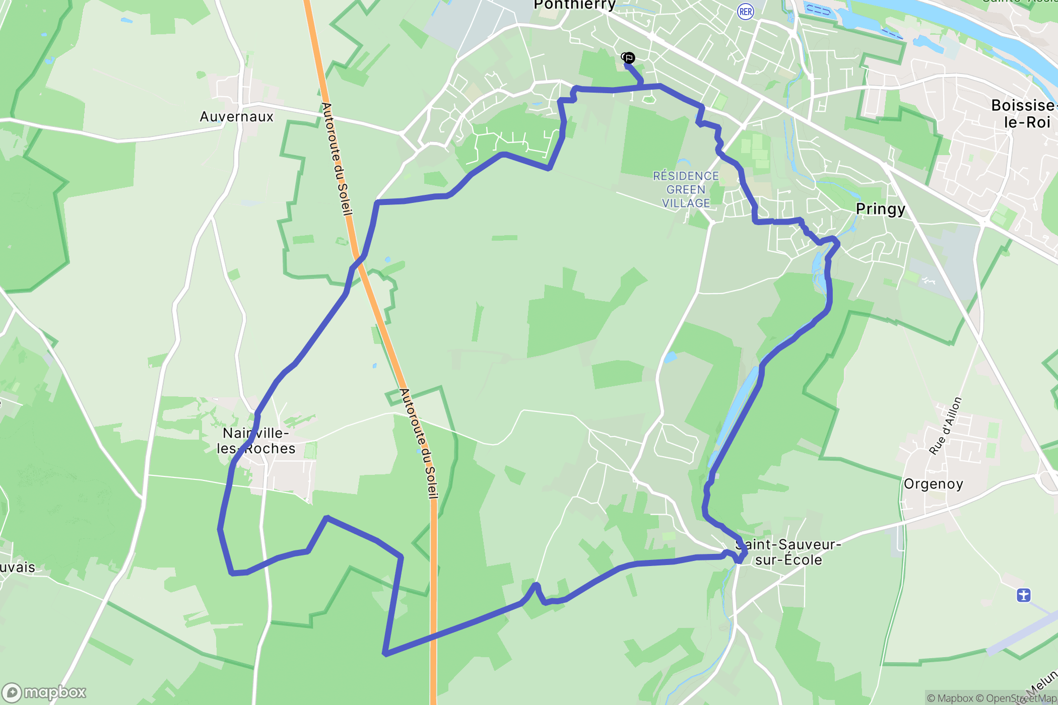 Saint-Fargeau-Ponthierry : carte du parcours de randonnée - France