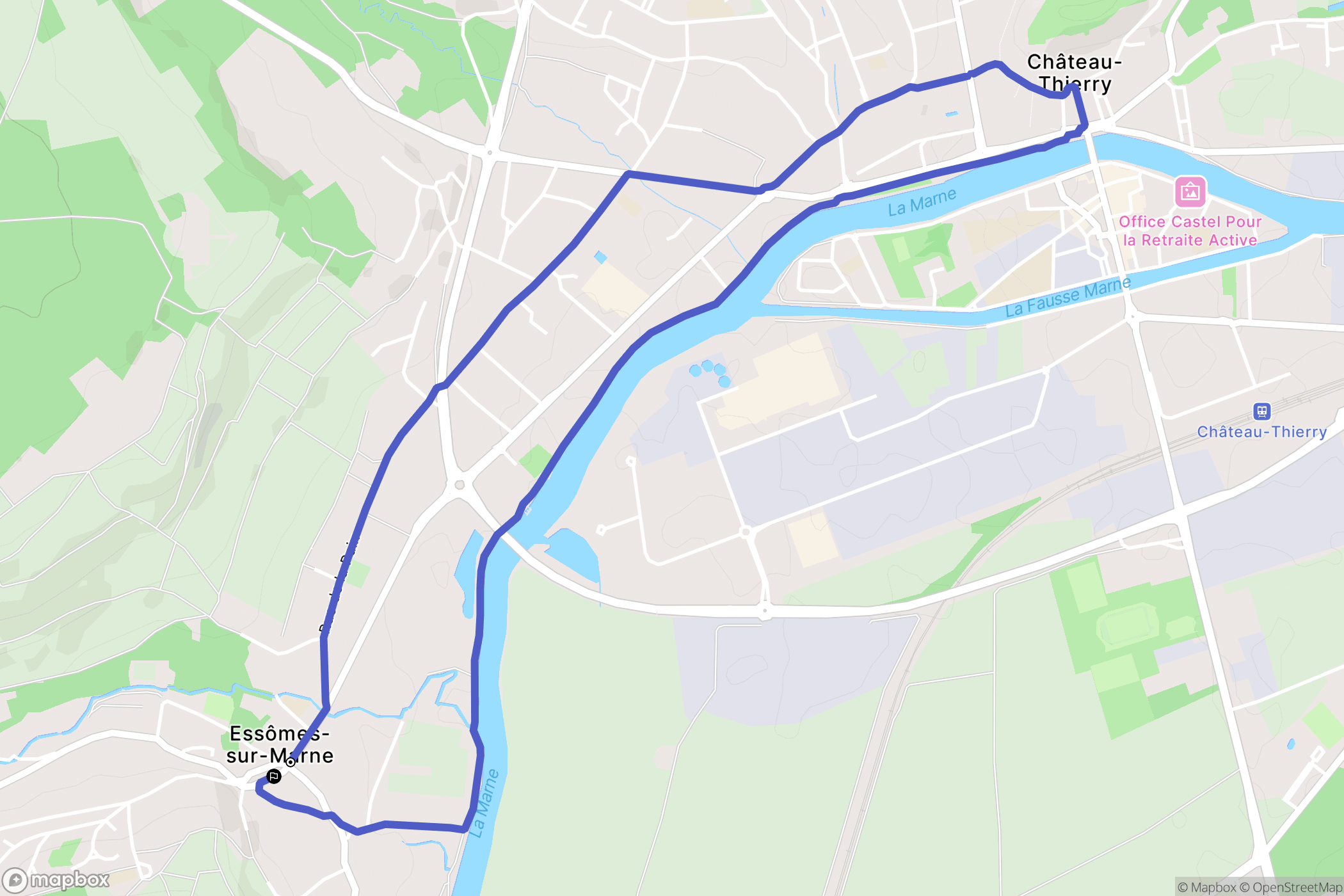Essômes-sur-Marne : carte du parcours de randonnée - France