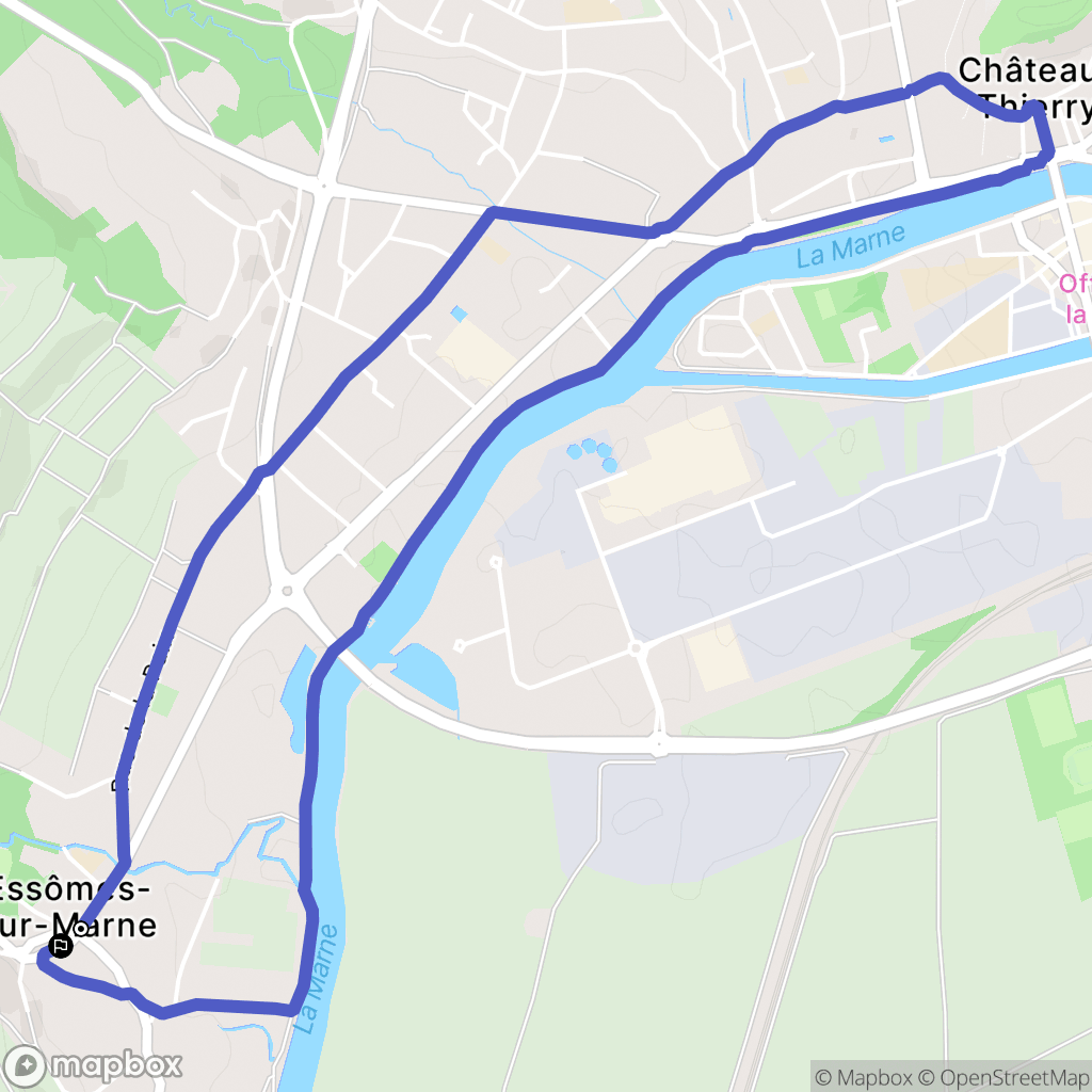Essômes-sur-Marne : carte du parcours de randonnée - France
