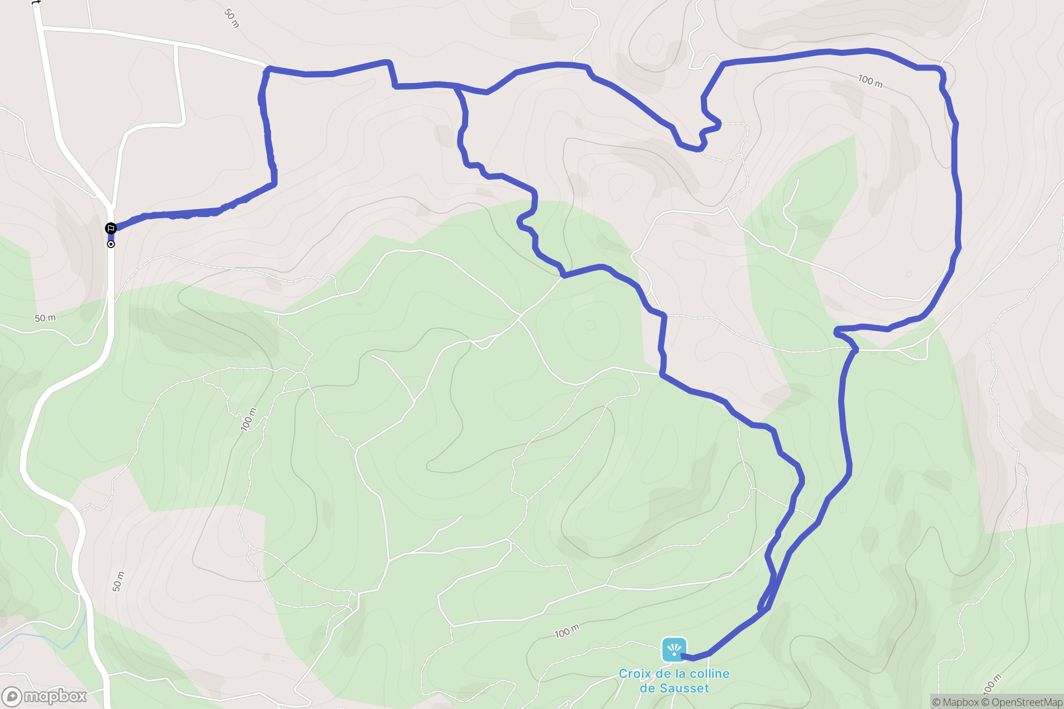 Martigues : carte du parcours de randonnée - France