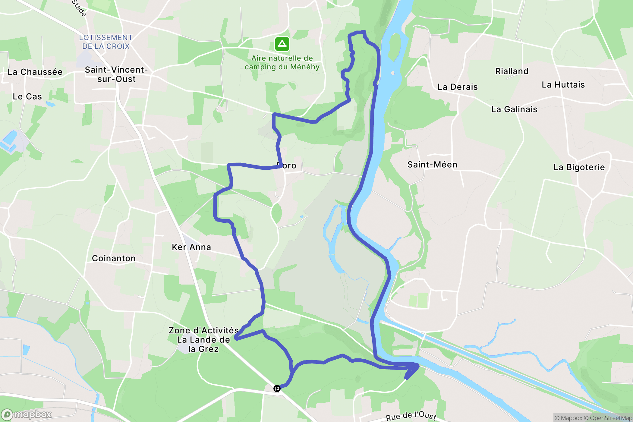Saint-Perreux : carte du parcours de randonnée - France