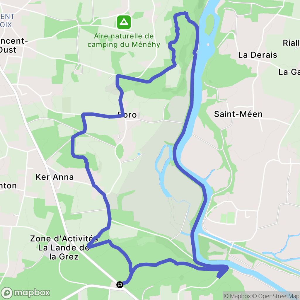 Saint-Perreux : carte du parcours de randonnée - France