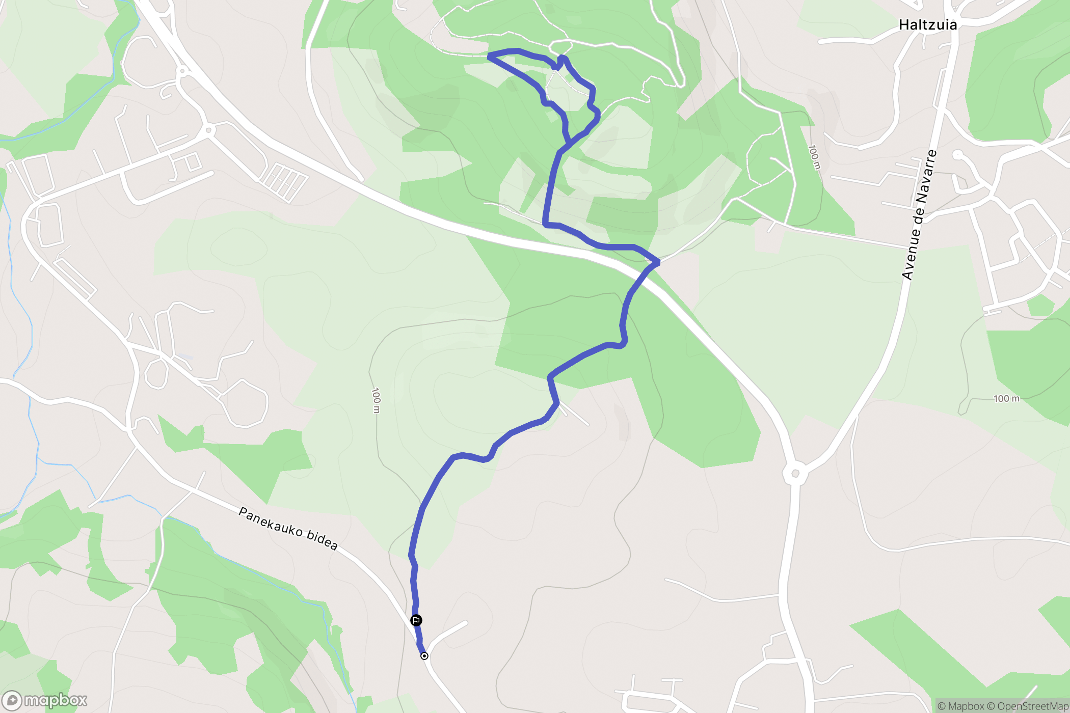 Itxassou : carte du parcours de randonnée - France