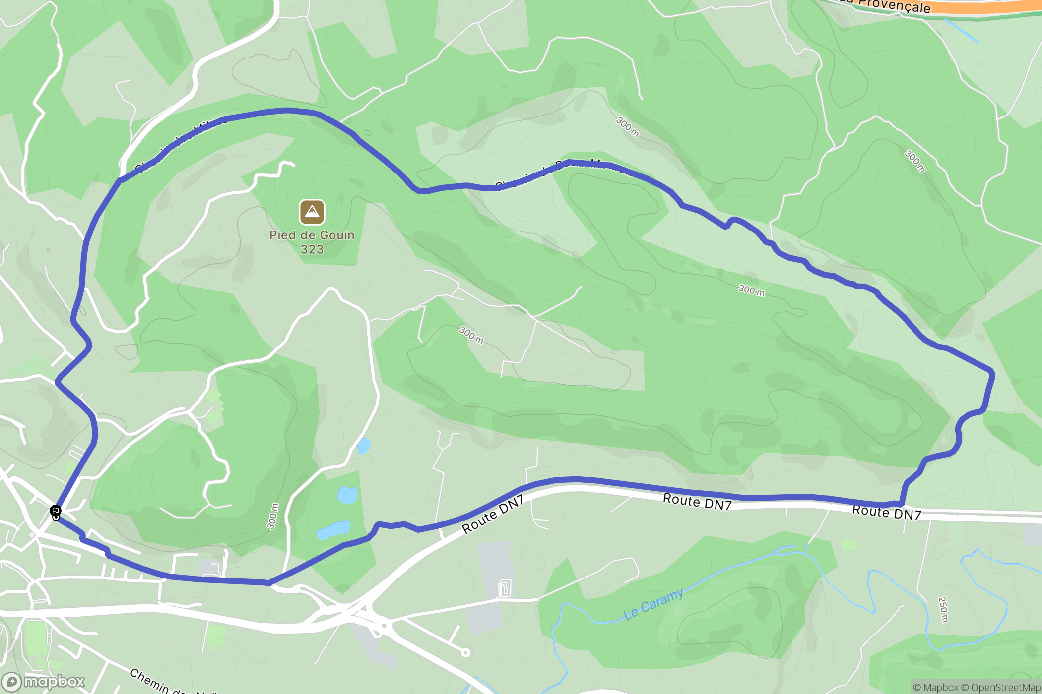 Tourves : carte du parcours de randonnée - France