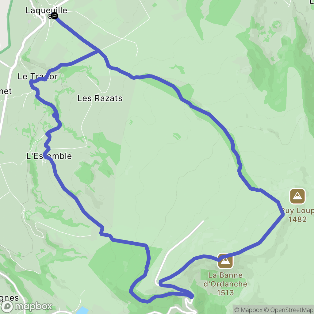 Laqueuille : carte du parcours de randonnée - France