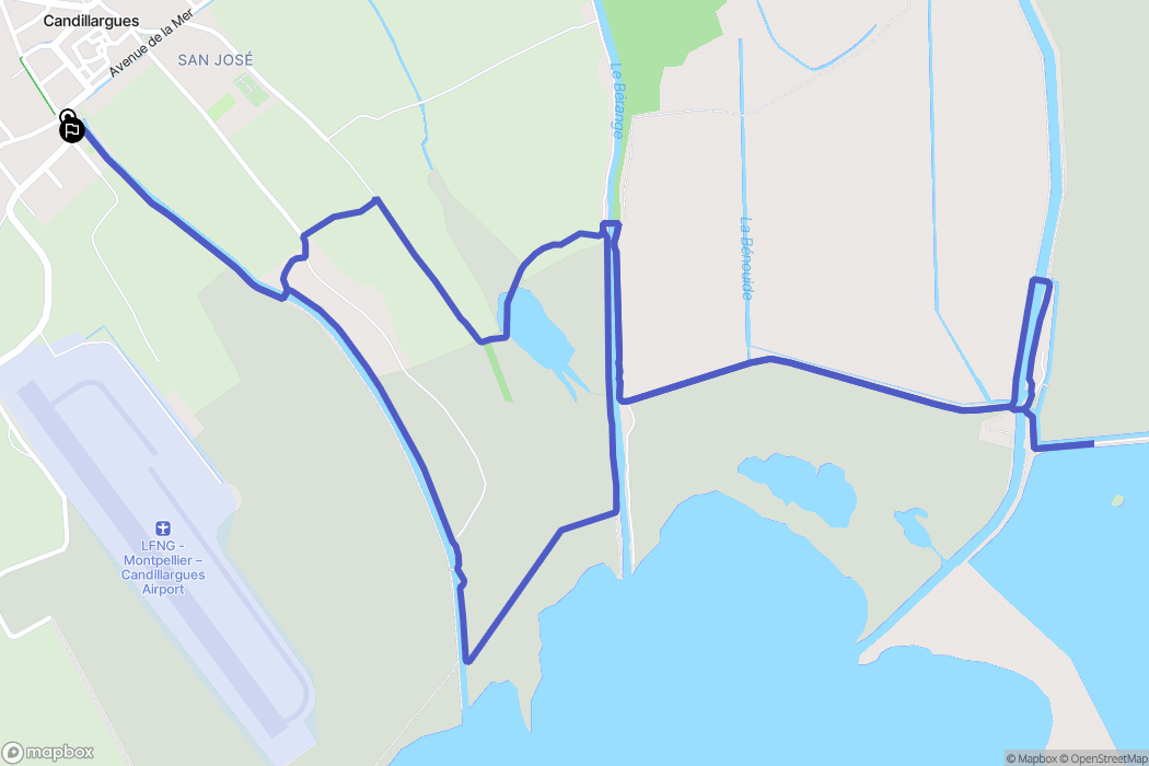 Candillargues : carte du parcours de randonnée - France