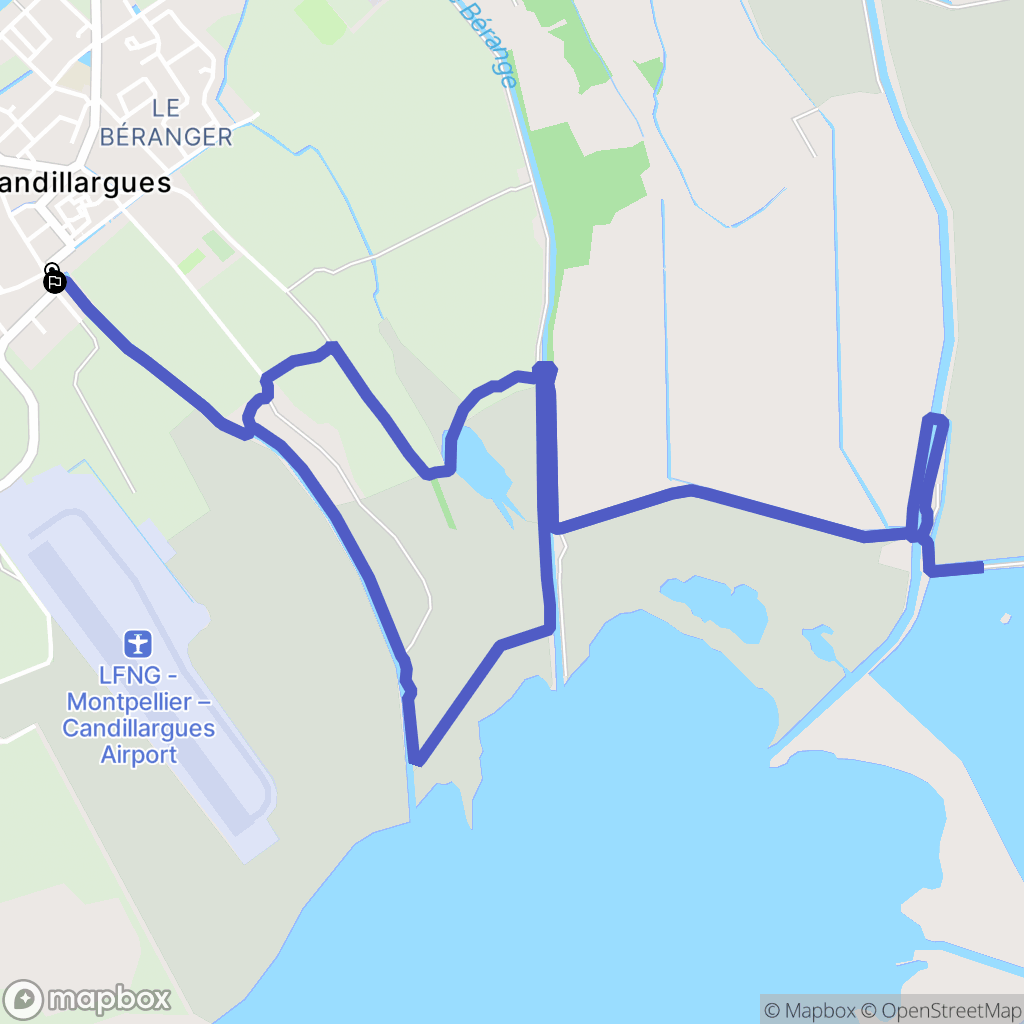 Candillargues : carte du parcours de randonnée - France