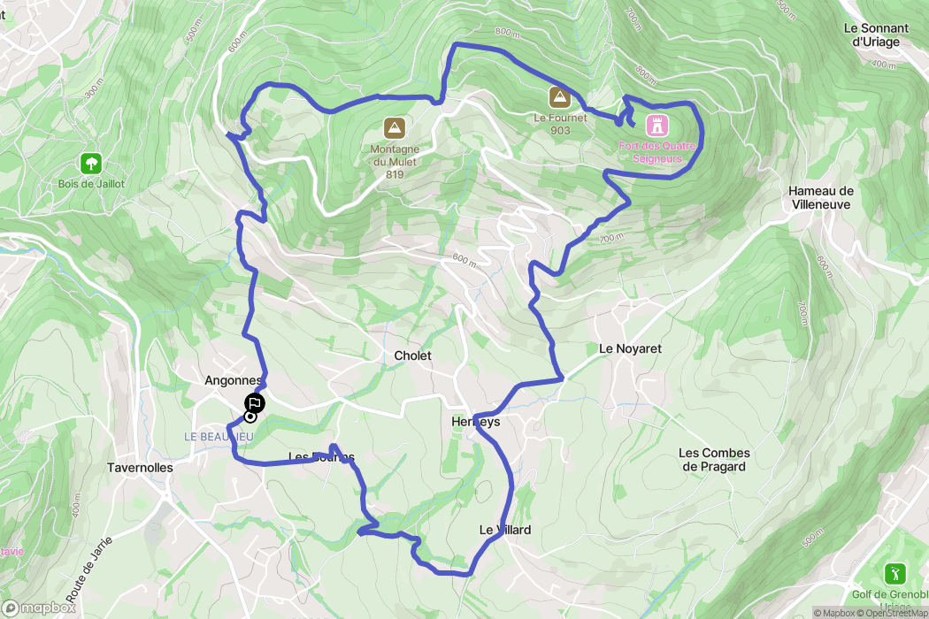 Brié-et-Angonnes : carte du parcours de randonnée - France