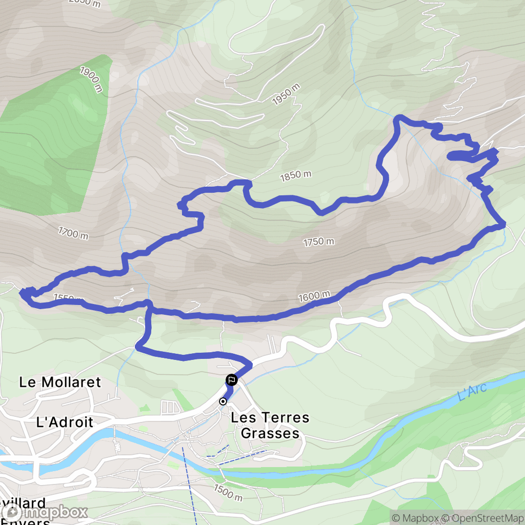 Val-Cenis : carte du parcours de randonnée - France