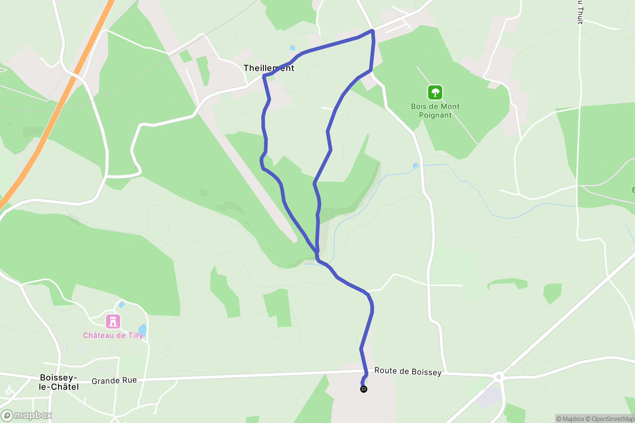 Thénouville : carte du parcours de randonnée - France