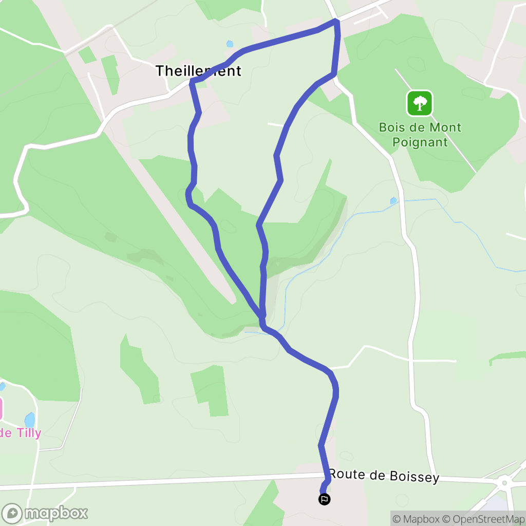 Thénouville : carte du parcours de randonnée - France