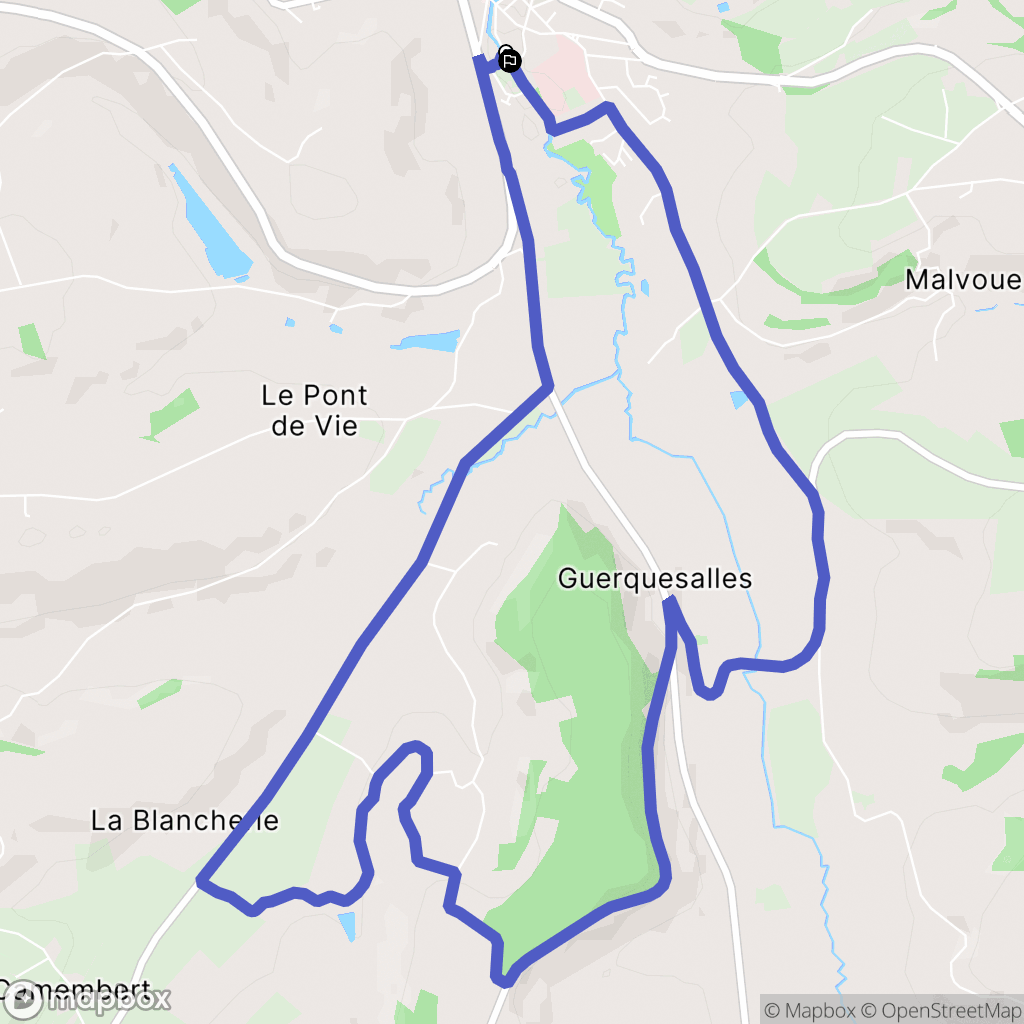 Vimoutiers : carte du parcours de randonnée - France