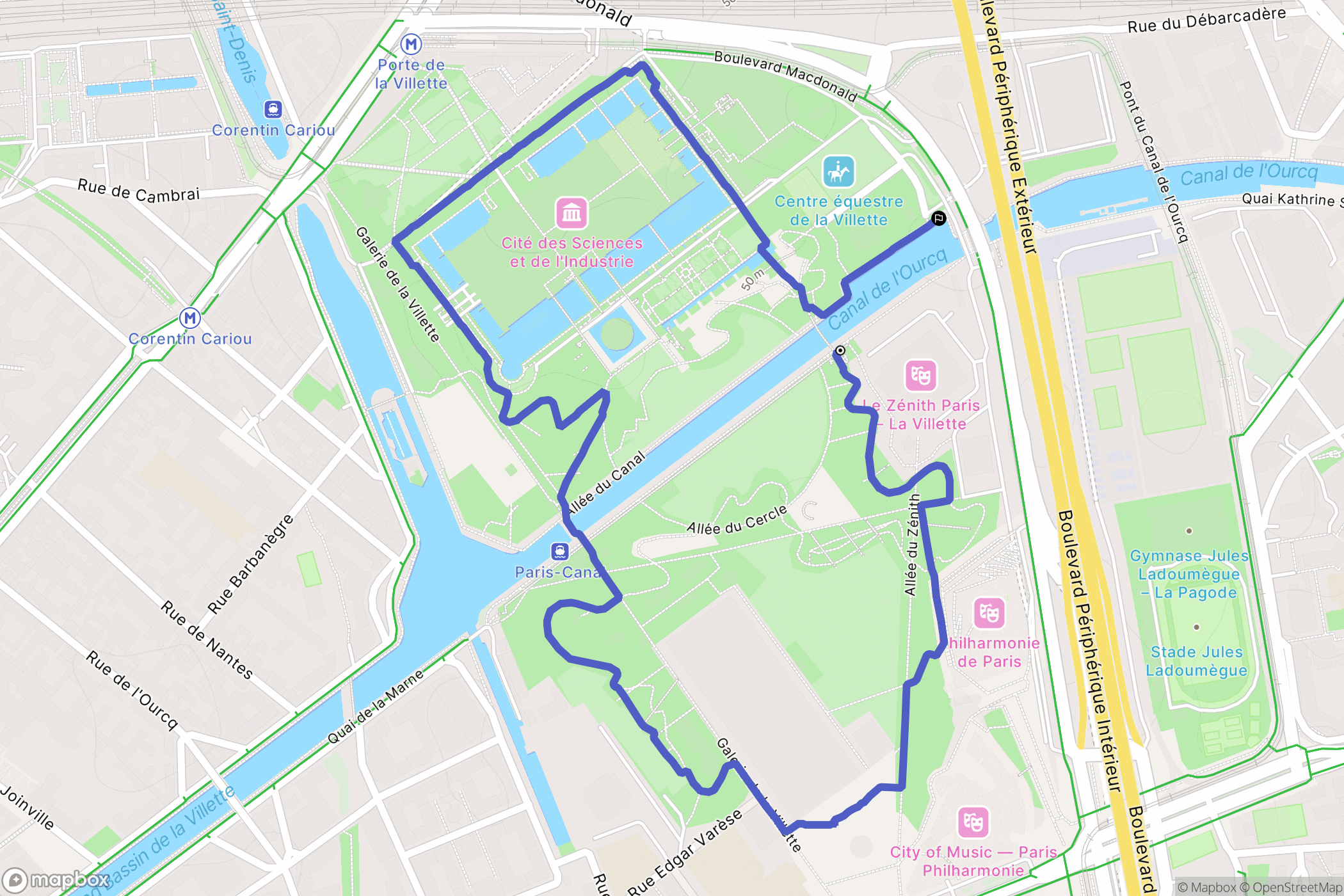 Paris : carte du parcours de randonnée - France