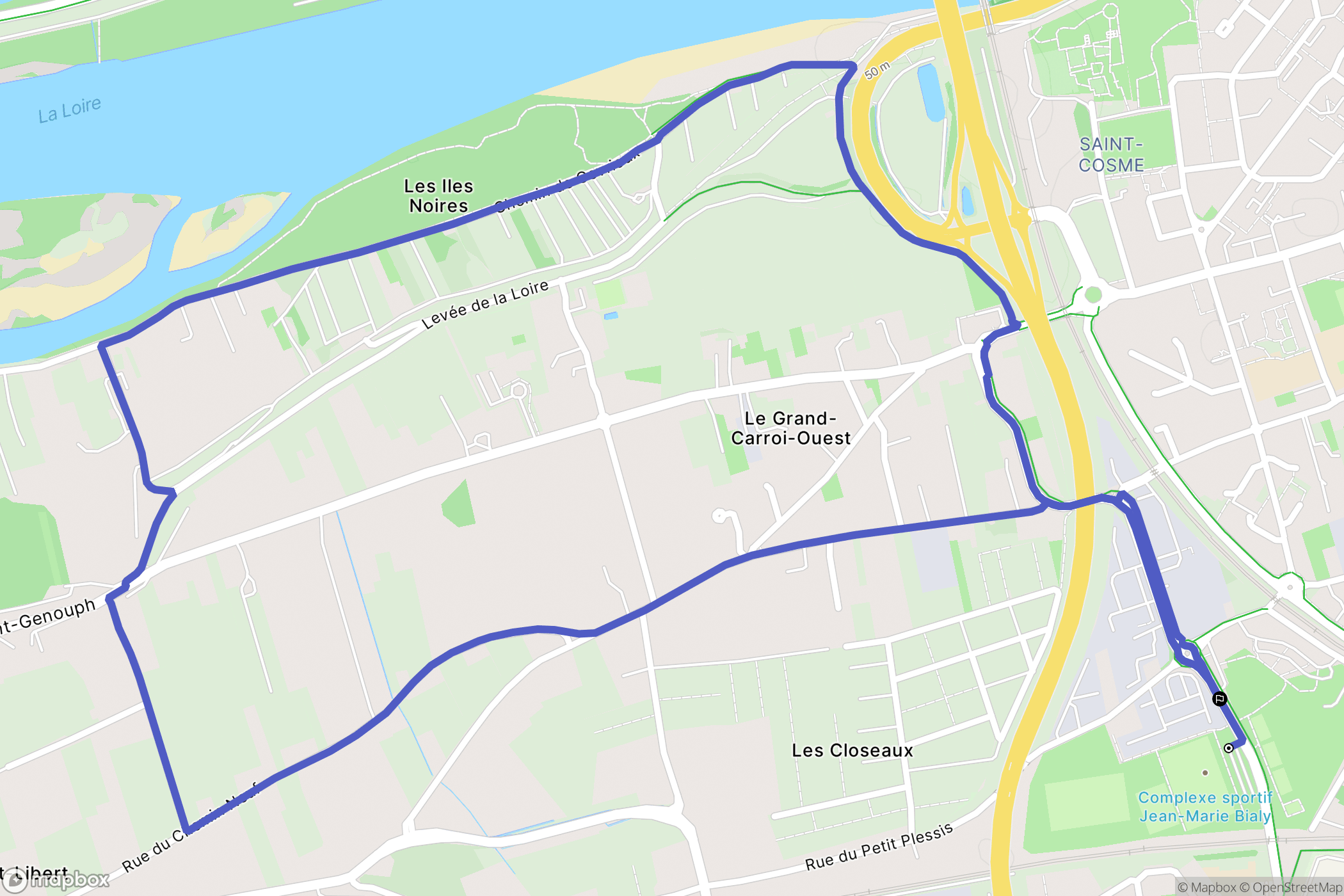 La Riche : carte du parcours de randonnée - France