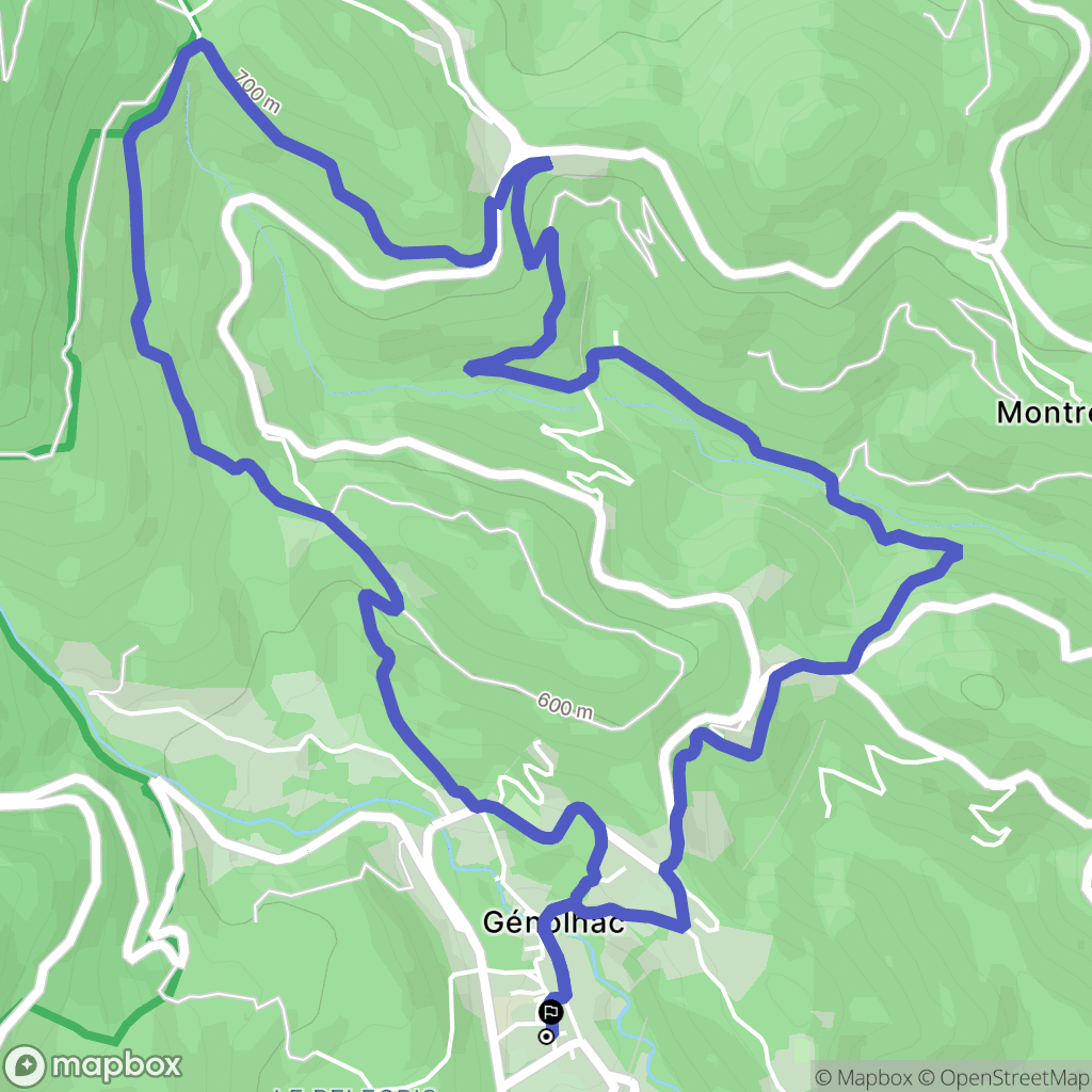 Génolhac : carte du parcours de randonnée - France